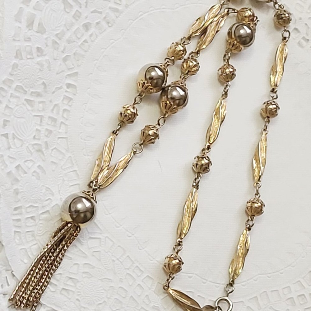 Vintage judy lee tassel necklace - Picture 1 of 5